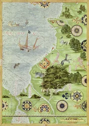 Fol.39v Kart over Magellanstredet, fra 